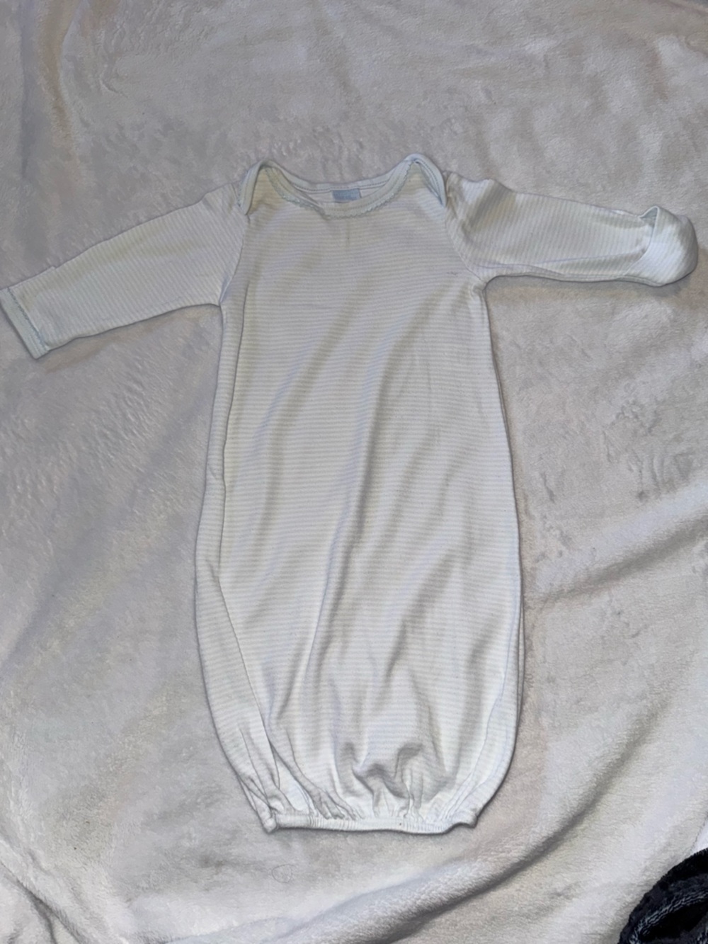 Edgehill Collection White Infant Sleep Gown - Long Sleeve